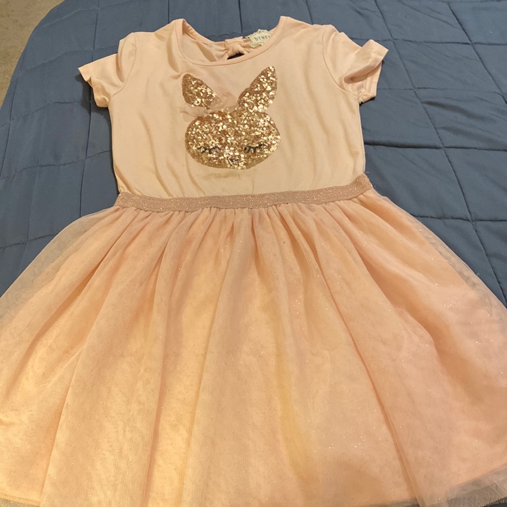 Pink dress with sequined bunny